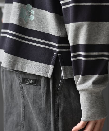 P.A.M. LINES IN TIME STRIPE MOCK NECK LS TOP