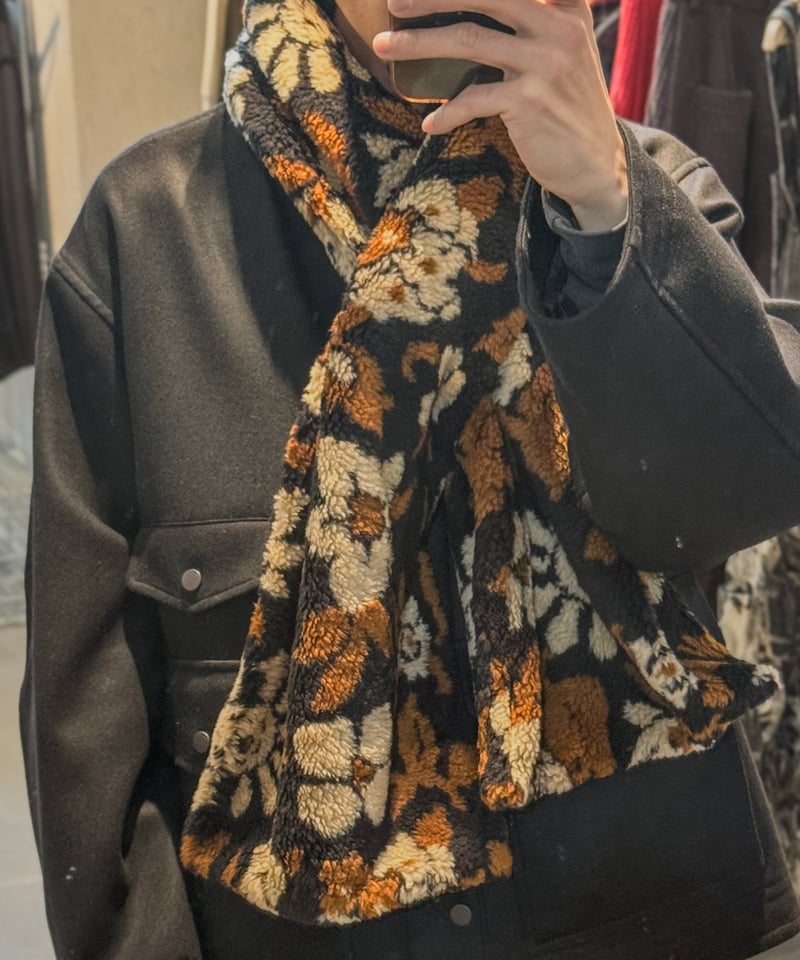 superNova. Flower camo jacquard boa muffler / B