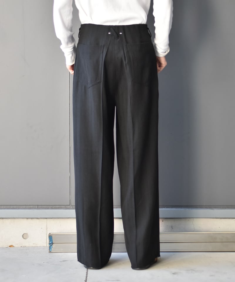 saby JACQUARD LINEN STRIPE TUCK-BAGGY- Bishu Ja