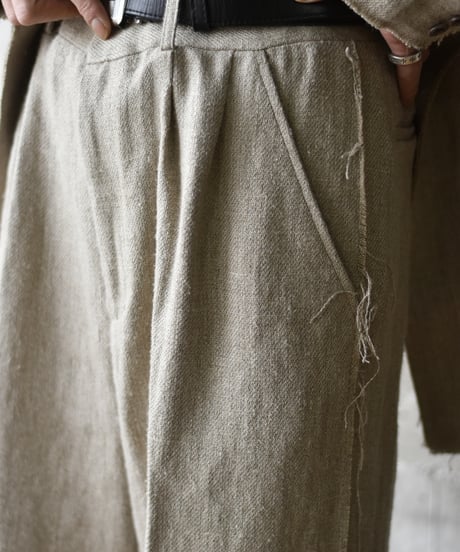TUITACI HEAVY LINEN 2TUCK TROUSER