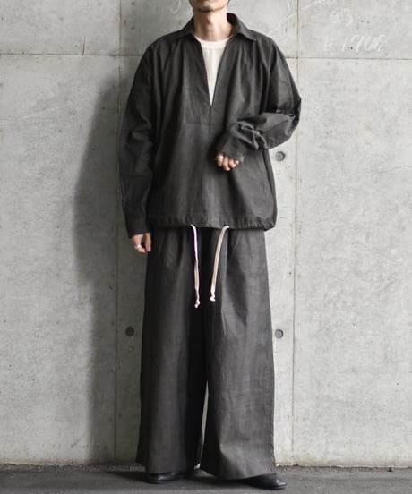 O project SKIPPER SHIRT/SUMI DYED SLUB CLOTH
