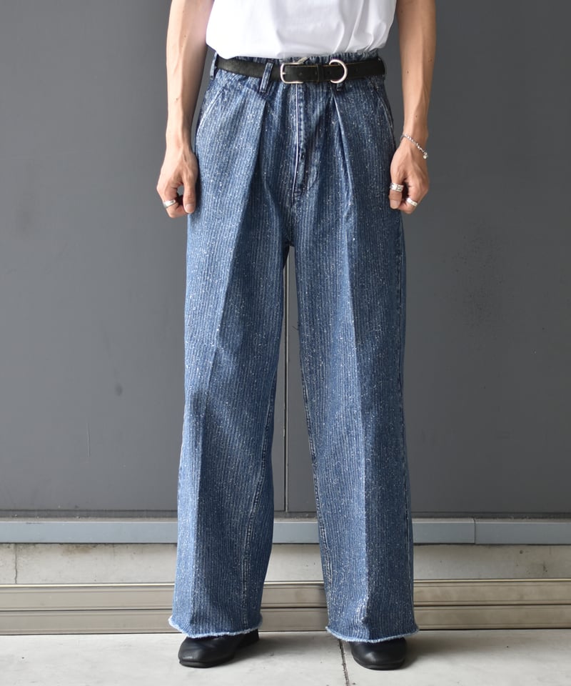 LAST1】saby TUCK-BAGGY TYPE 2 - Stripe Denim Sp