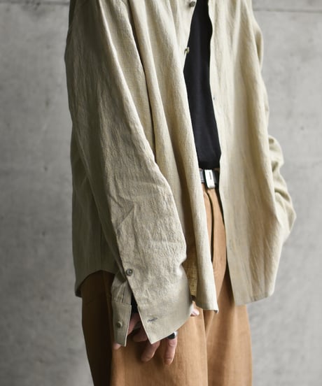 nakedgauge LINEN COTTON RANDOM COLOR HOUNDS TOOTH SHIRT LS