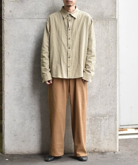 nakedgauge LINEN COTTON RANDOM COLOR HOUNDS TOOTH SHIRT LS