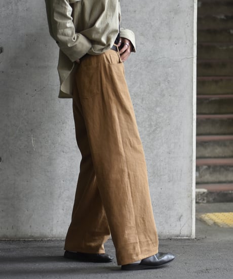 【LAST1】nakedgauge  COTTON×LINEN PIGMENT DYED ASHLEY PANTS