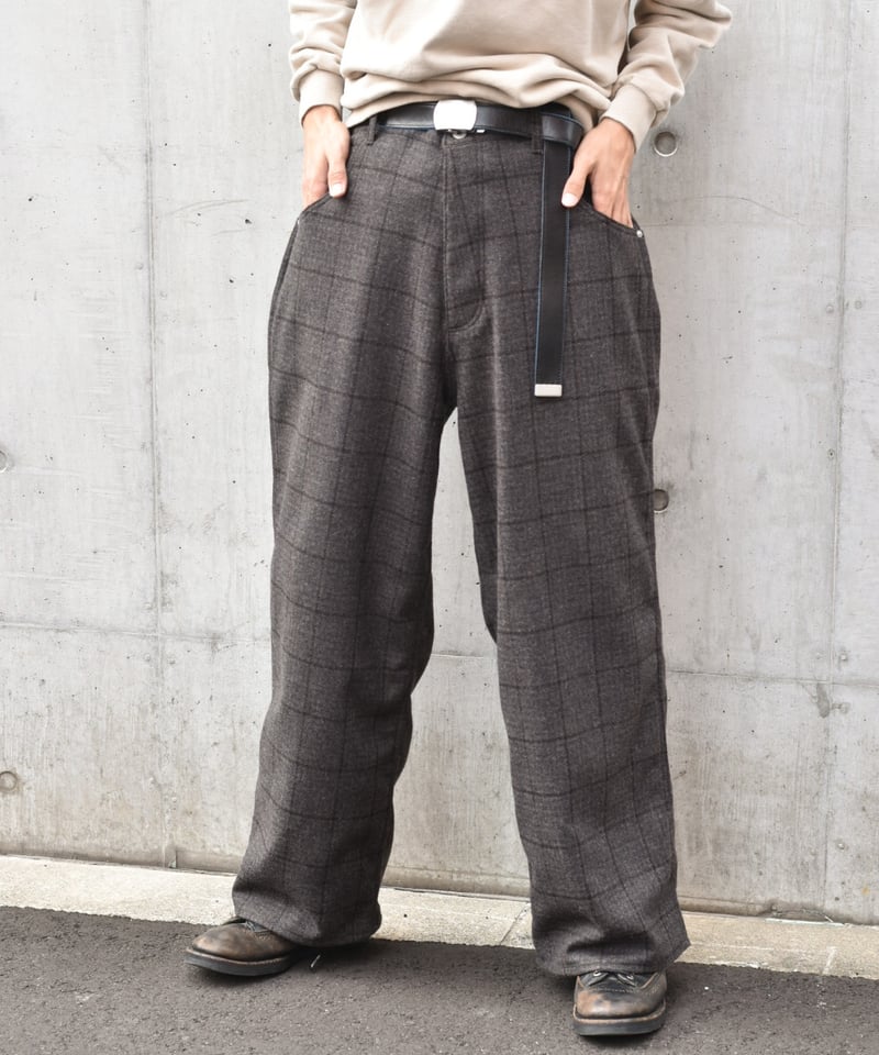 Willow Pants P-018 wool check-45do exclusive |