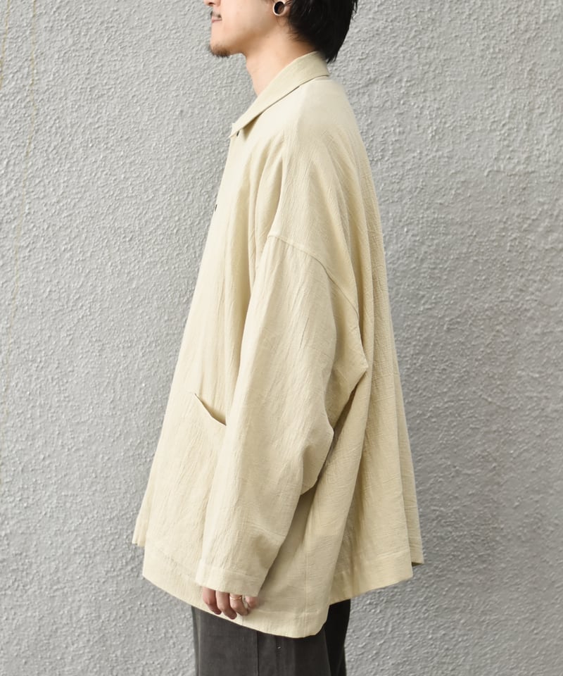 O project WIDE FIT SHIRT/WASHED PANAMA COTTON