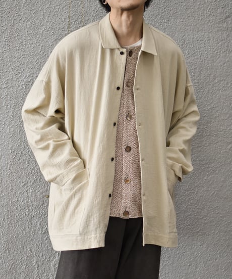 O project  WIDE FIT SHIRT/WASHED PANAMA COTTON LINEN