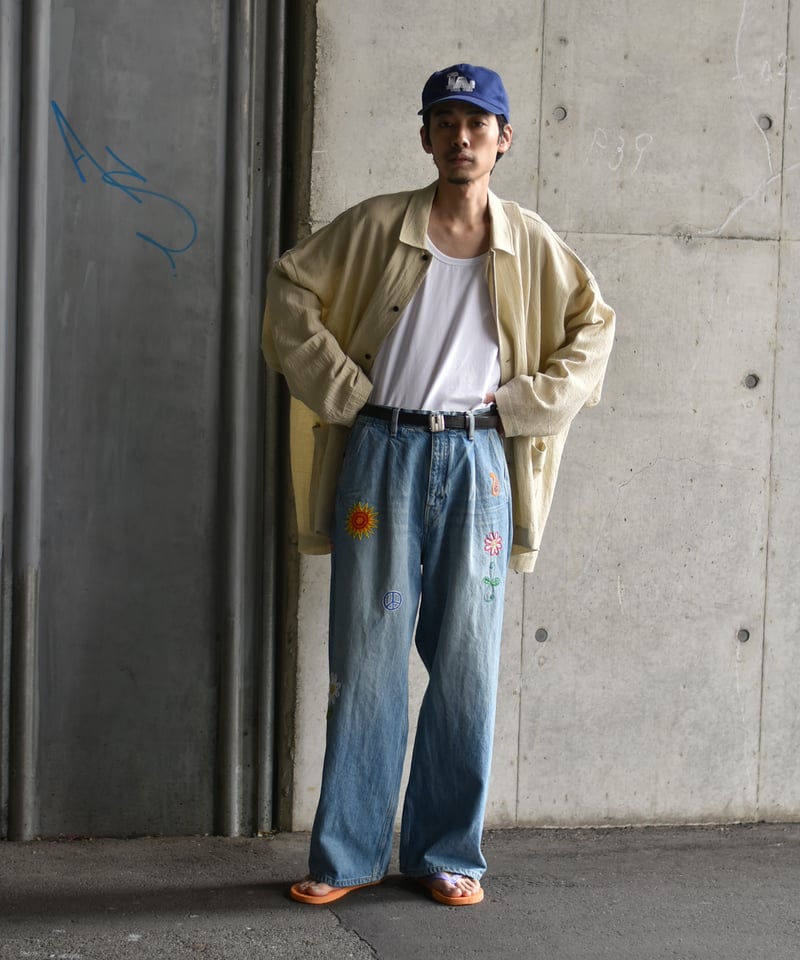 superNova. Embroidered wide selvedge jeans - Ol