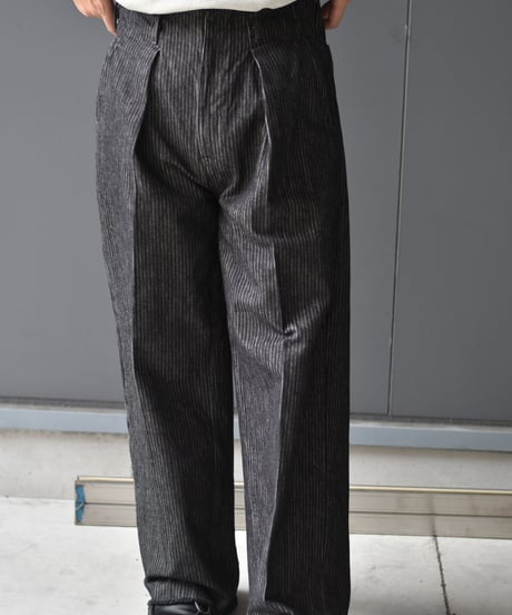 saby TUCK-BAGGY TYPE 2 - Stripe Denim One Wash -