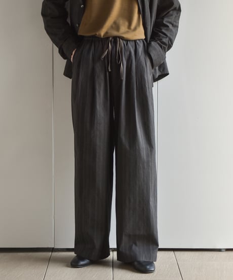nakedgauge  MADRAS STRIPE WIDE EASY PANTS