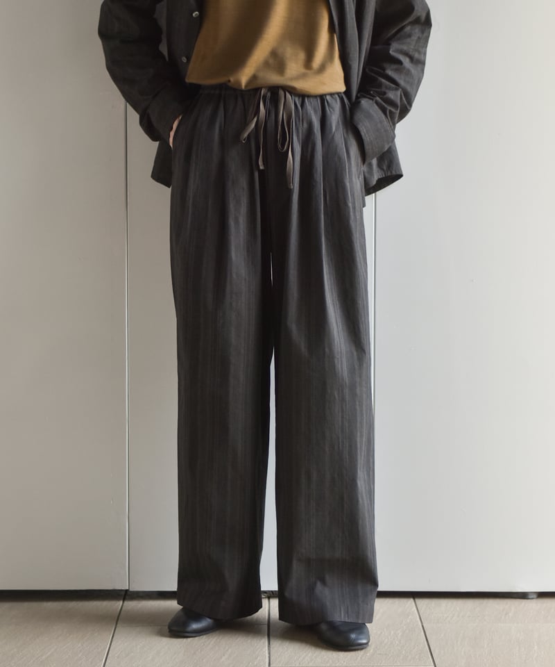 nakedgauge MADRAS STRIPE WIDE EASY PANTS | 45d