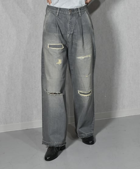 【LAST1】superNova. Selvedge wide jeans - Repair