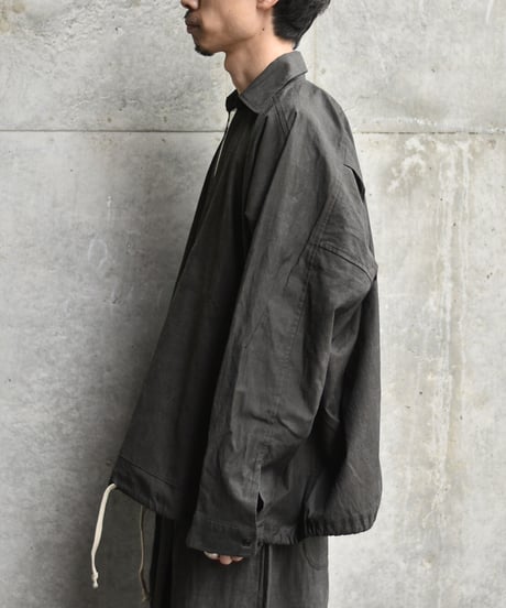 O project SKIPPER SHIRT/SUMI DYED SLUB CLOTH