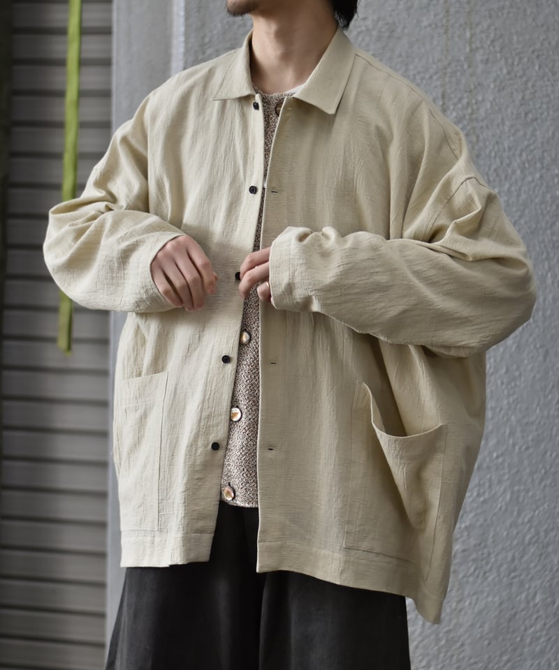 O project WIDE FIT SHIRT/WASHED PANAMA COTTON