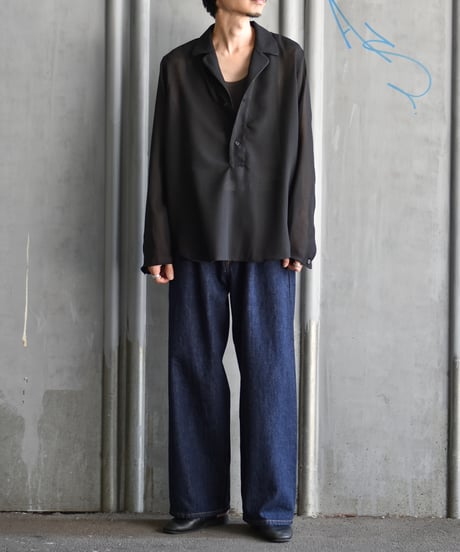 saby PULL OVER LAPEL SHIRTS - Bishu Japan Polyester Wool Viyella FAB-