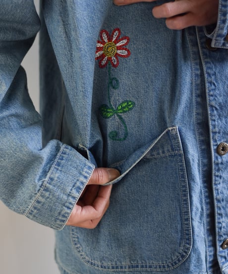 【LAST1】superNova. Embroidered coverall jacket - 9.5oz denim