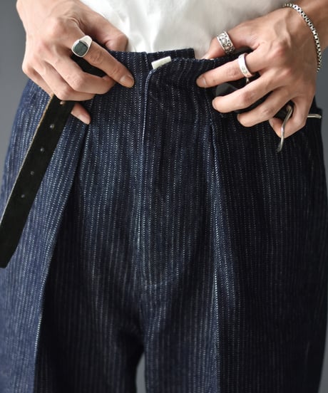saby TUCK-BAGGY TYPE 2 - Stripe Denim One Wash -