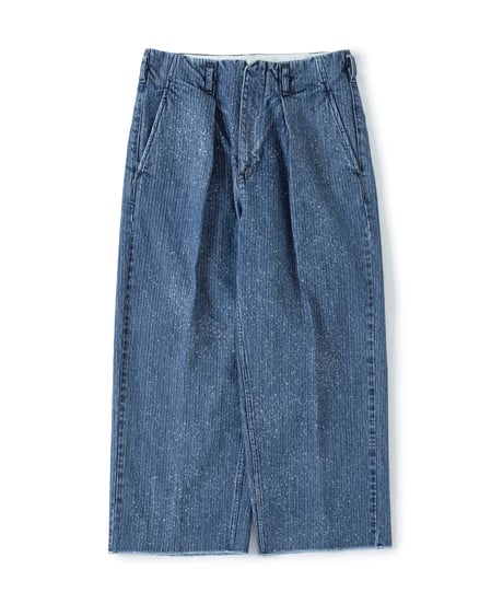 【LAST1】saby TUCK-BAGGY TYPE 2 - Stripe Denim Splash Vintage Wash -