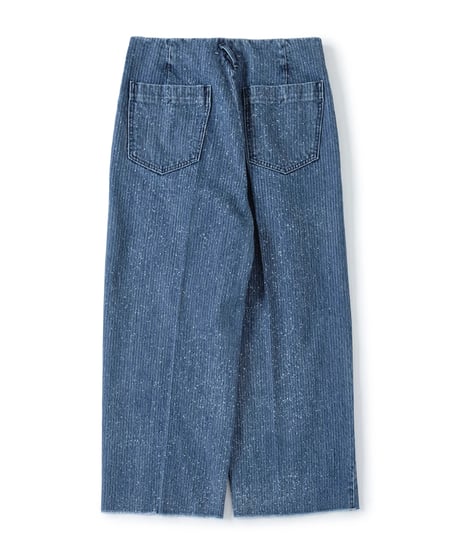 【LAST1】saby TUCK-BAGGY TYPE 2 - Stripe Denim Splash Vintage Wash -