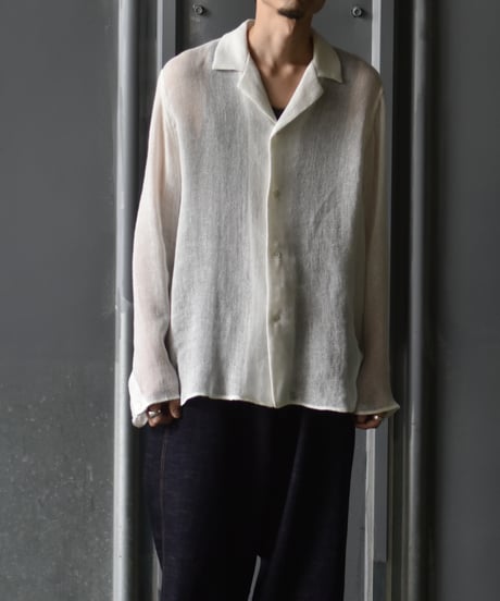 saby LAPEL SHIRTS - Bishu Japan Rayon Linen leno weave FAB -