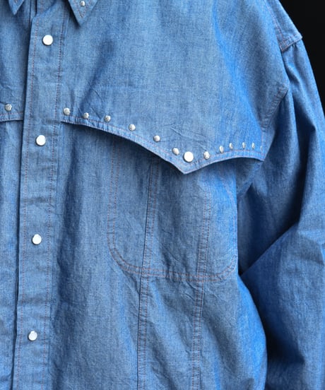 【LAST1】 NAM BELLOWS DUNGAREE SHIRT - GEL STUDS
