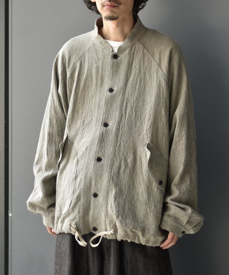 O project BOMBER BLOUSON-NATURAL DYED LINEN CANVAS