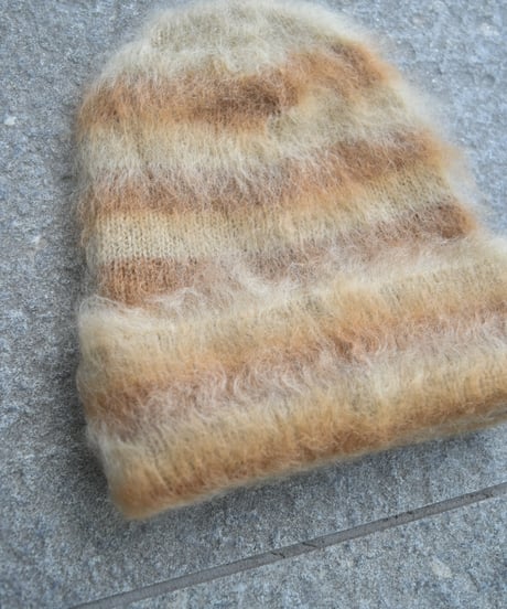 Indietro Association Mohair Border Knit Cap
