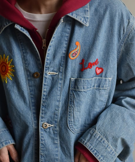 【LAST1】superNova. Embroidered coverall jacket - 9.5oz denim