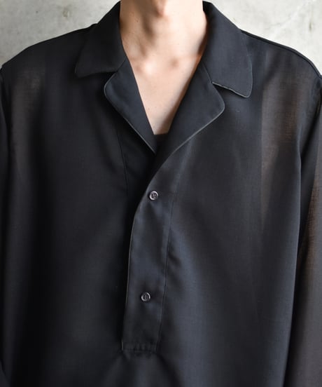 saby PULL OVER LAPEL SHIRTS - Bishu Japan Polyester Wool Viyella FAB-