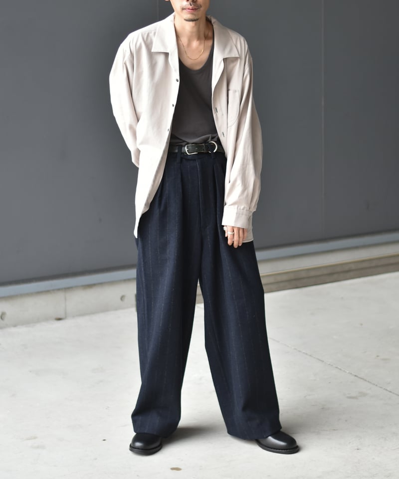 パンツ 25ss m's blaque TUCKED BAGGY PANTS 38 m's braque TUCKED BAGGY PANTS | MusterWerk Sud.