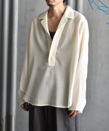 saby PULL OVER LAPEL SHIRTS - Bishu Japan Polyester Wool Viyella FAB-
