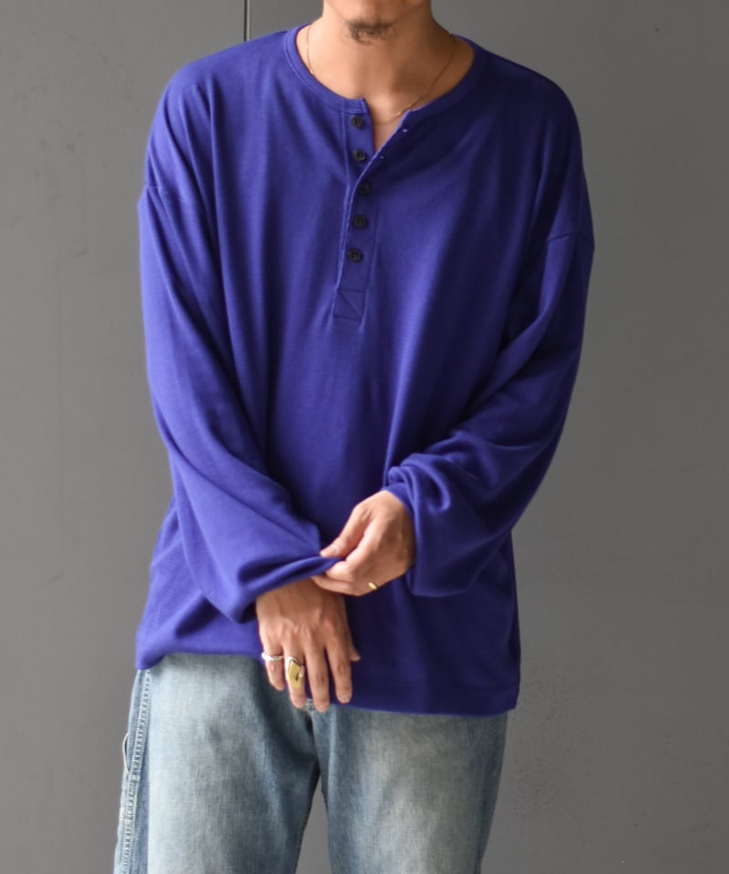 ULTERIOR C/CASH HONEYCOMB HENLEY-NECK TOP | 45