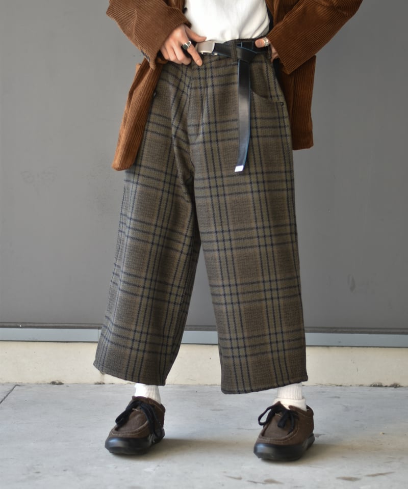 Willow Pants P-029 gray-check | 45do｜refomed・Go