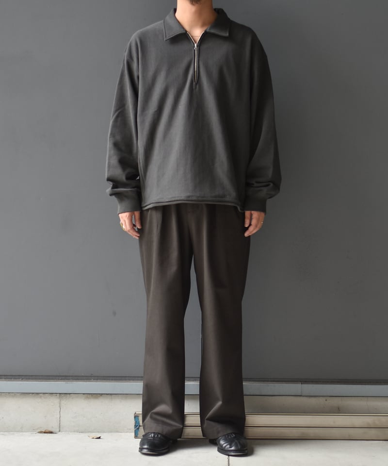 ULTERIOR WASHED VINTAGE TWILL TUCKED PANTS | 4