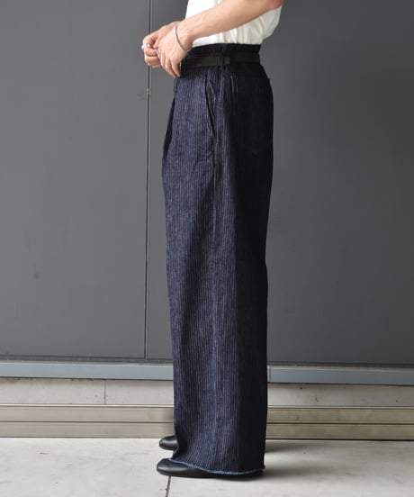 saby TUCK-BAGGY TYPE 2 - Stripe Denim One Wash -