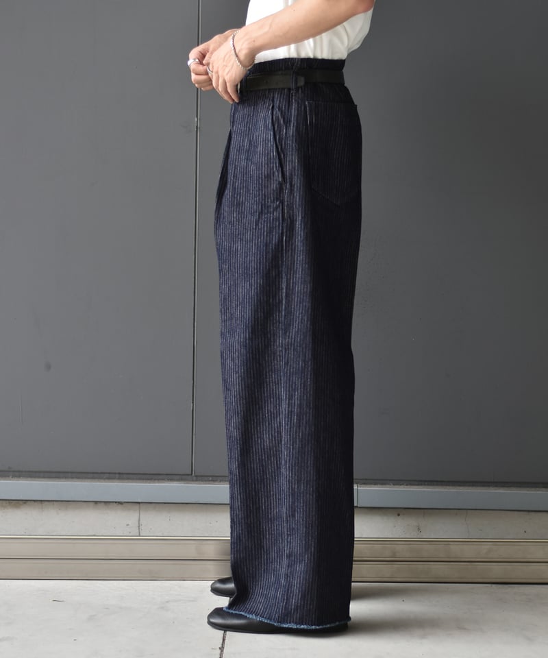 saby TUCK-BAGGY TYPE 2 - Stripe Denim One Wash