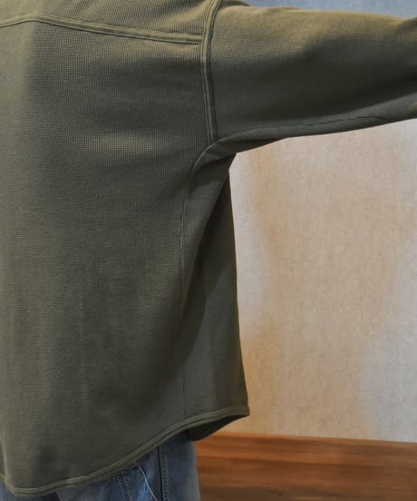 【LAST1】O project LONG SLEEVE HENLEY / WAFFLE
