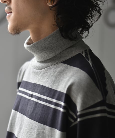 P.A.M. LINES IN TIME STRIPE MOCK NECK LS TOP