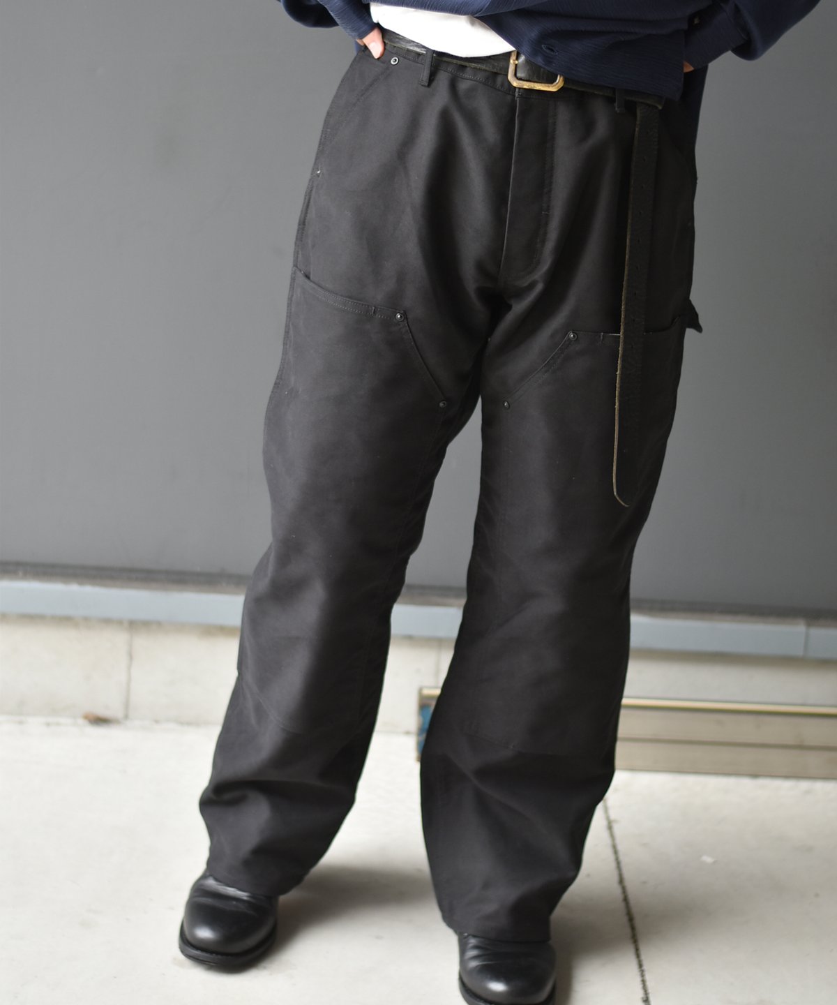 Willow Pants 【ウィローパンツ】ダブルニーパンツ　P-034 Willow Pants P-034 BLK-moleskin | 45do｜refomed・