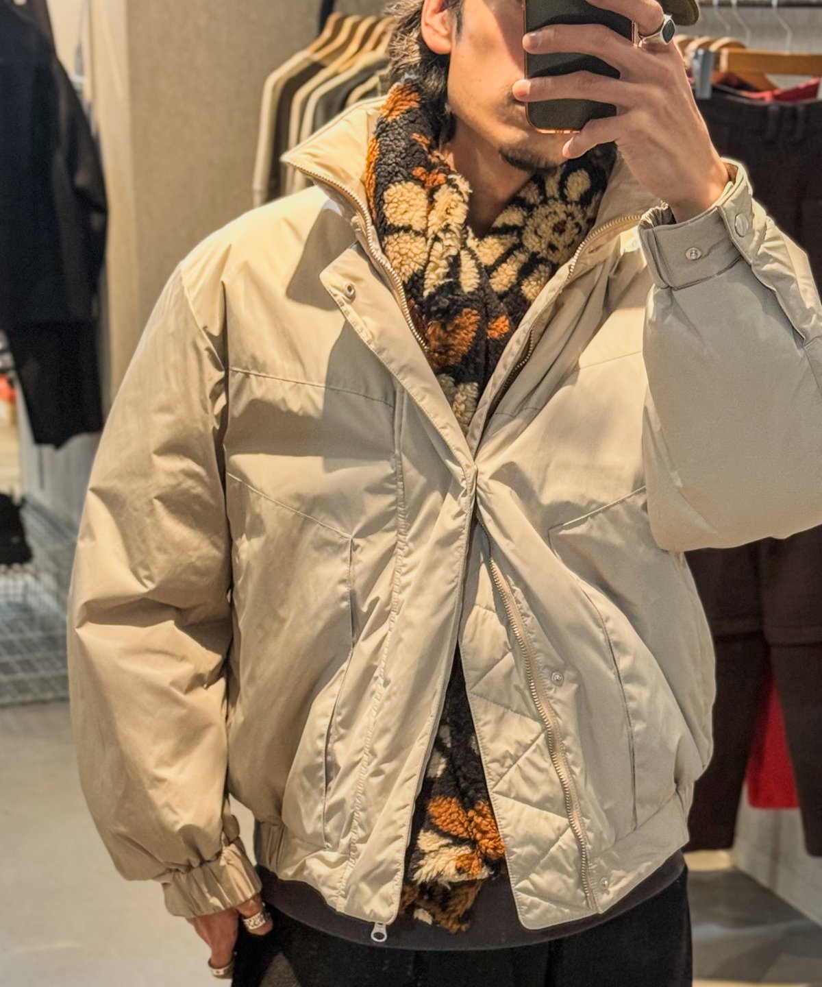 superNova. Flower camo jacquard boa muffler / B