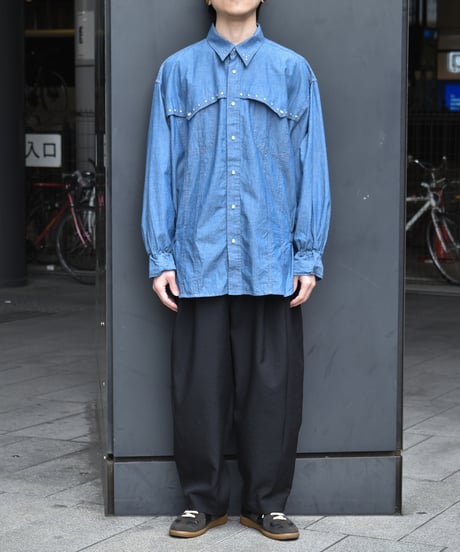【LAST1】 NAM BELLOWS DUNGAREE SHIRT - GEL STUDS