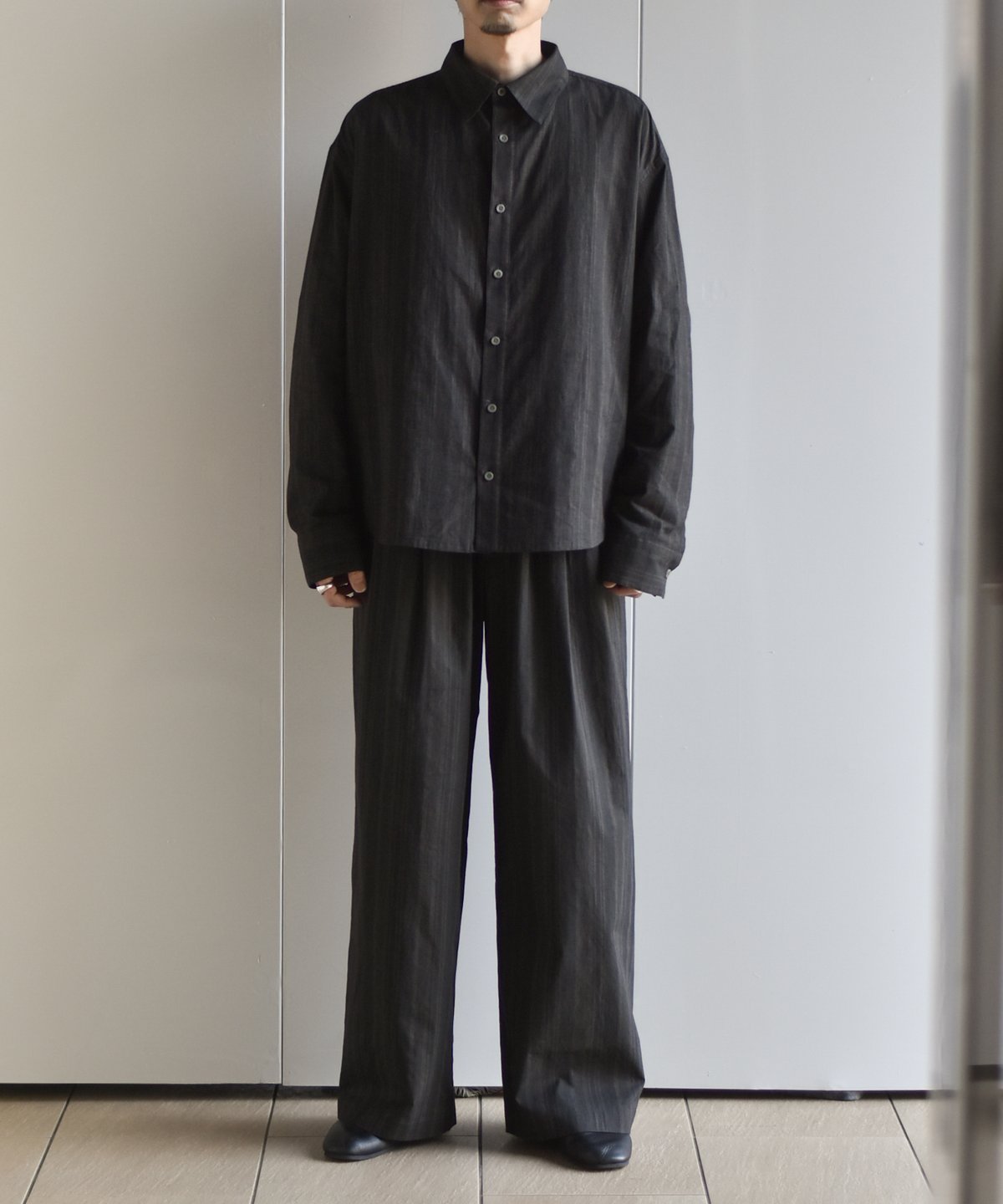 nakedgauge MADRAS STRIPE WIDE EASY PANTS | 45d