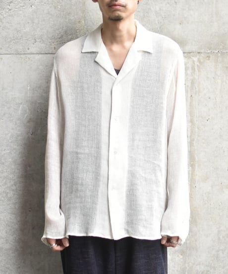 saby LAPEL SHIRTS - Bishu Japan Rayon Linen leno weave FAB -