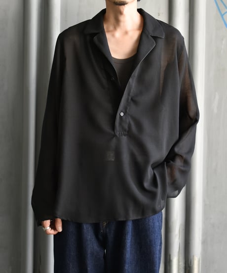 saby PULL OVER LAPEL SHIRTS - Bishu Japan Polyester Wool Viyella FAB-