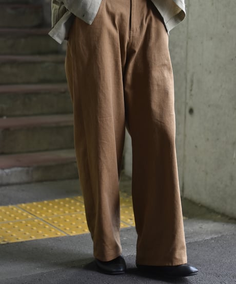 【LAST1】nakedgauge  COTTON×LINEN PIGMENT DYED ASHLEY PANTS