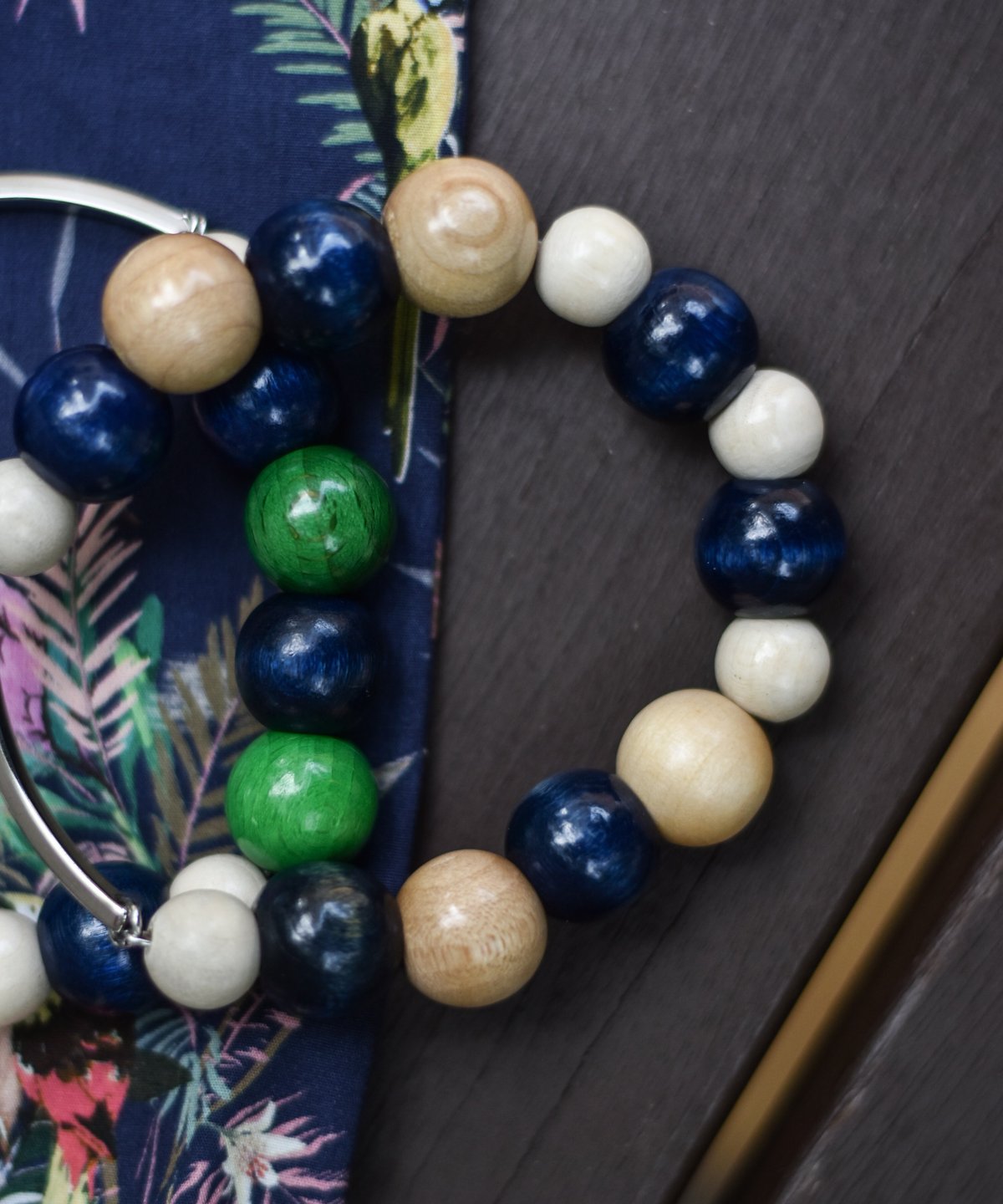 アクセサリー m's braque L&WOODS BRACELET m's Braque Bracelet ( Natural Wood & Onyx Black)(women)