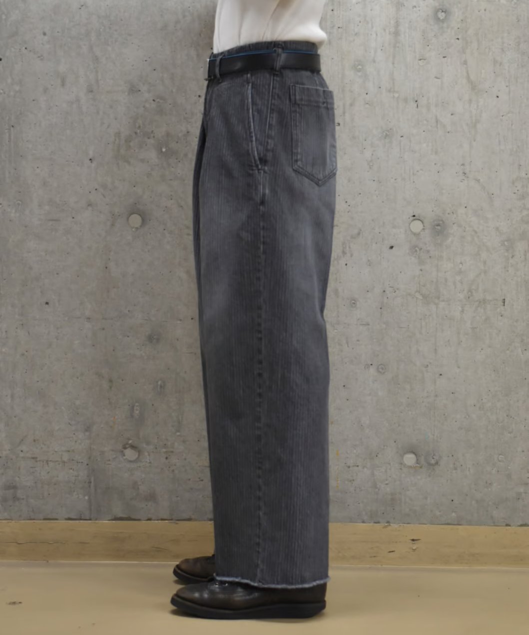 saby STRIPE DENIM TUCK BAGGY-vintage wash- | 45do saby STRIPE DENIM TUCK BAGGY-vintage wash- | 45do