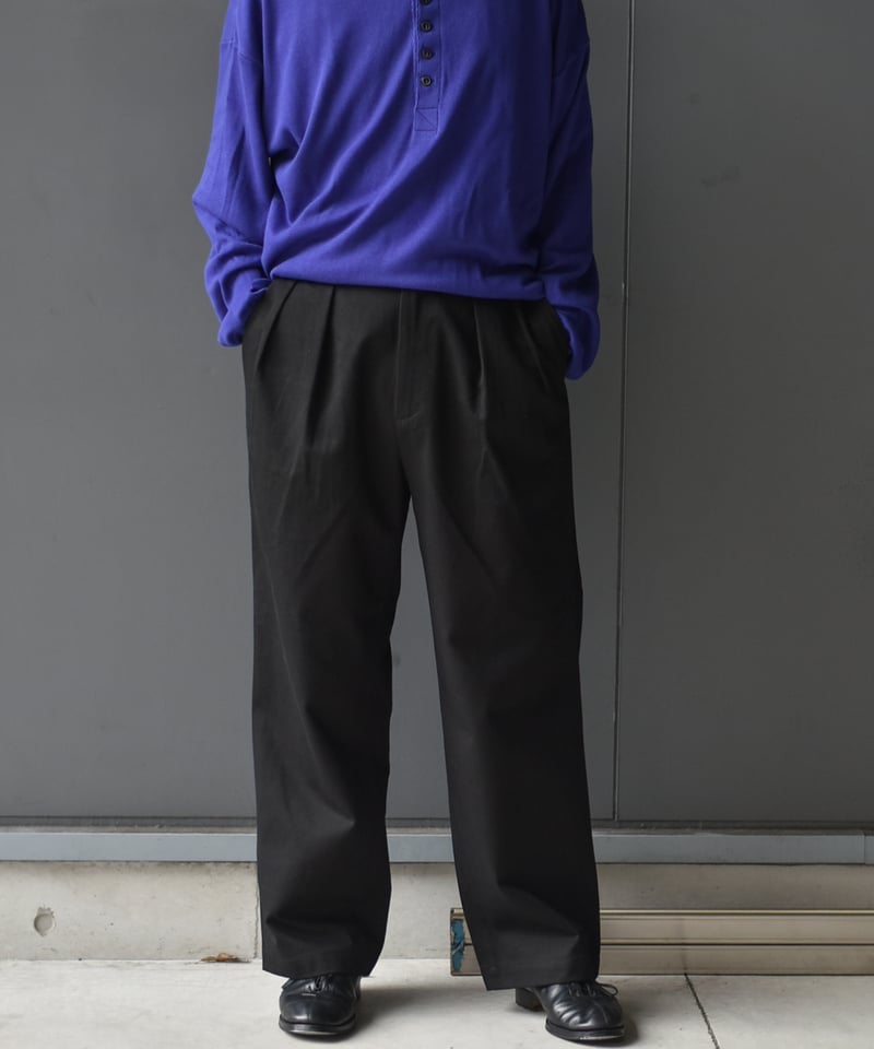 ULTERIOR WASHED VINTAGE TWILL TUCKED PANTS | 4