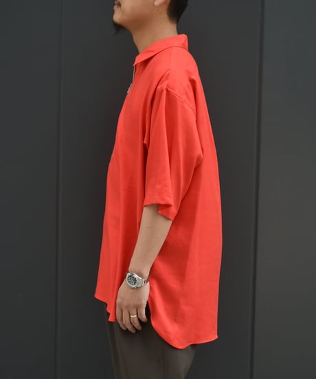 【LAST1】ULTERIOR  RAYON LINEN TWILL HALF-ZIP SHIRT